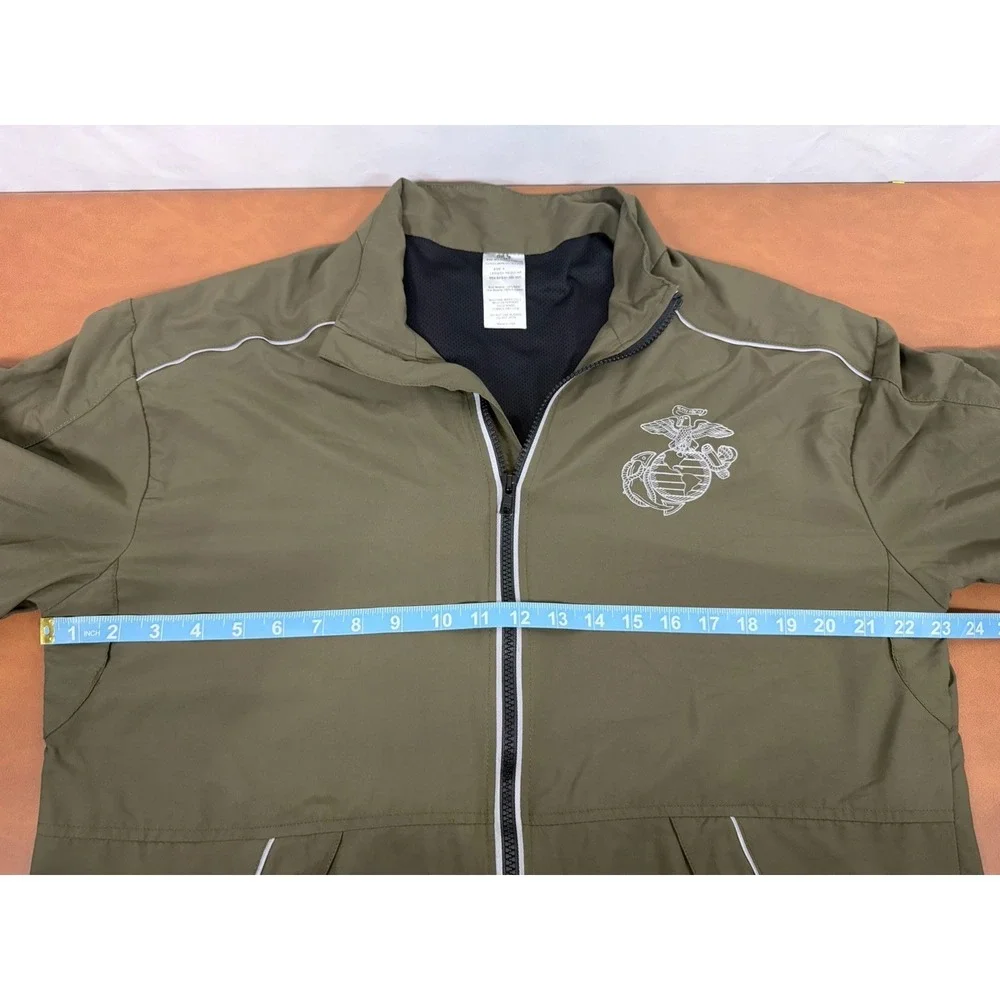 USMC Men's Marines Running Jacket Full Zip Reflective Coat Size Small Regular